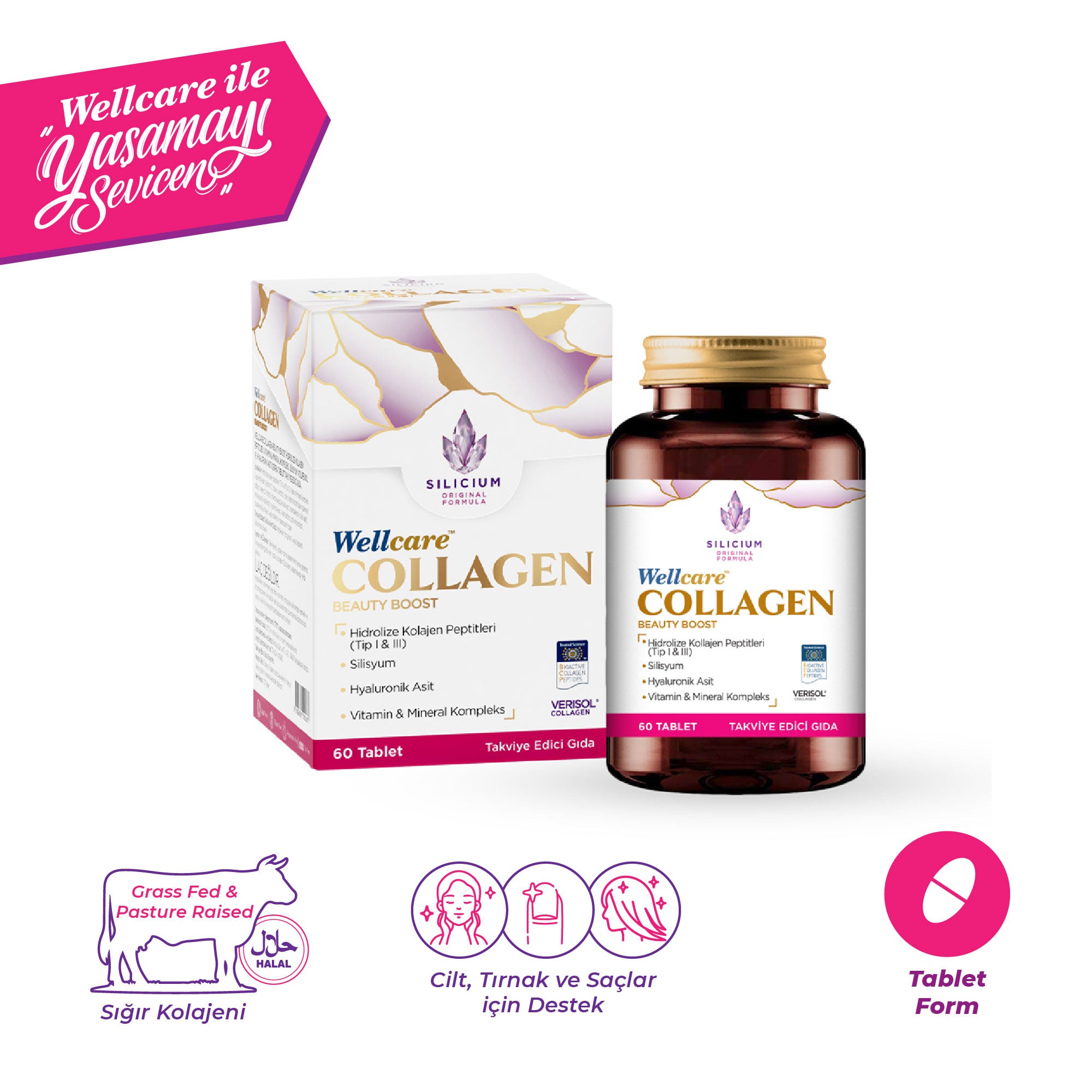 Wellcare Kolajen Cilt 1250 mg 60 Tablet