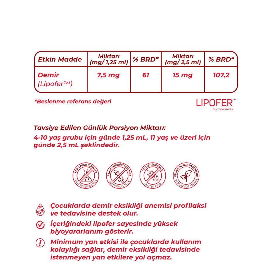 Wellcare Kidsfer Sıvı Takviye Edici Gıda