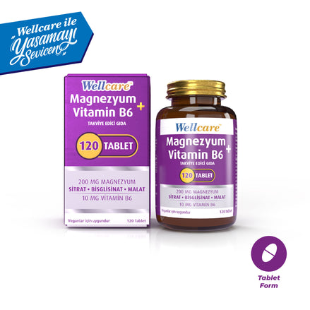 Wellcare Magnezyum + Vitamin B6 - 120 Tablet