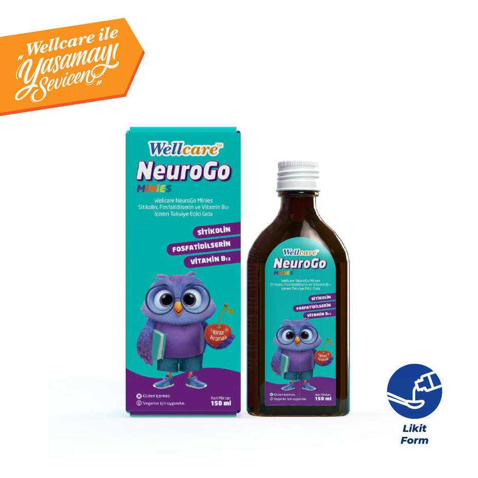 Wellcare Neurogo Minies Sitikolin, Fosfotidilserin, Vitamin B12 İçeren Sıvı Takviye Edici Gıda