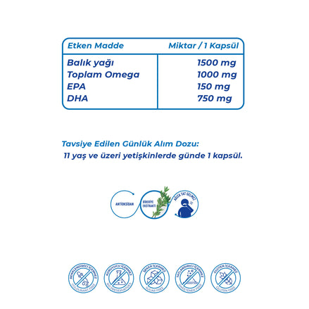 Wellcare Uniq Dha 750 Omega 3 Balık Yağı - 30 Kapsül