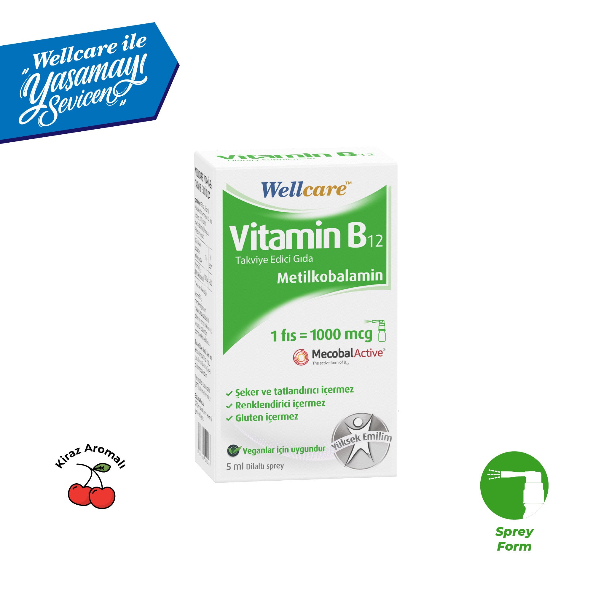 Wellcare Vitamin B12 1000 mcg Sprey 5 ML