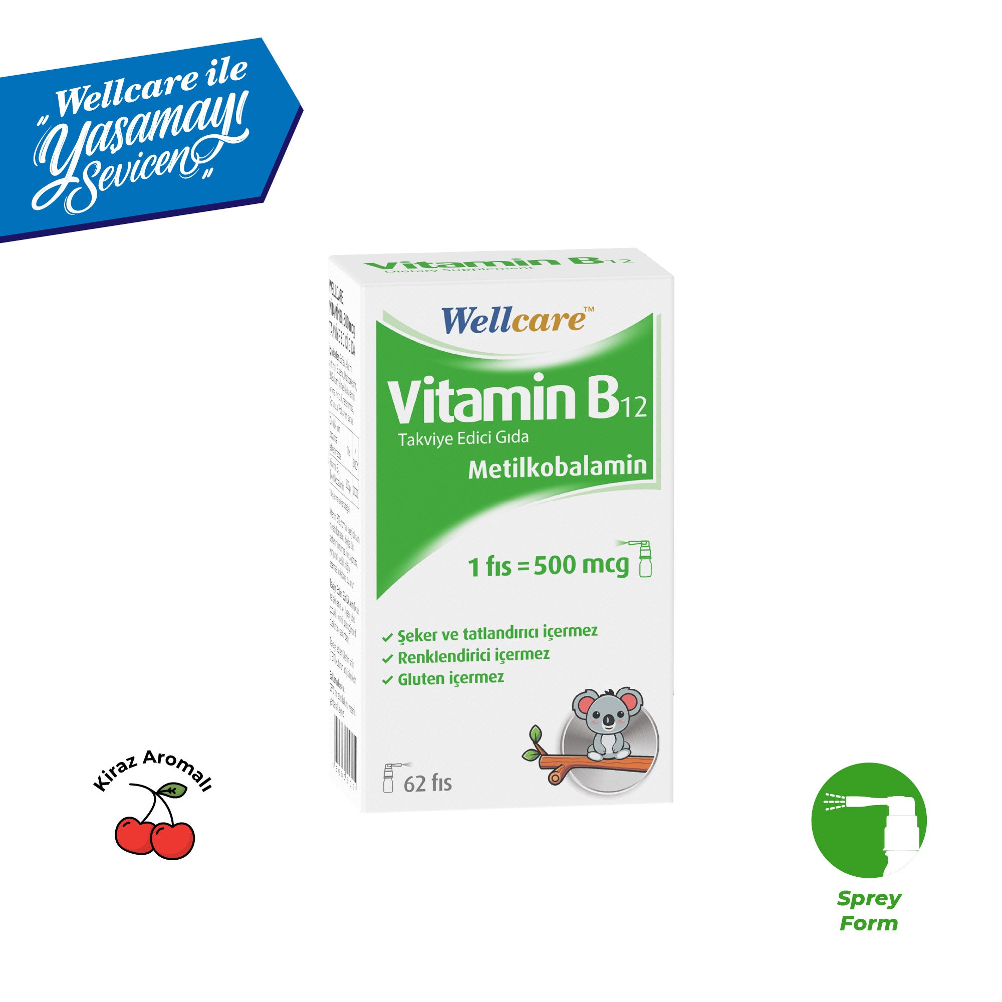 Wellcare Vitamin B12 500 mcg Sprey 5 ML