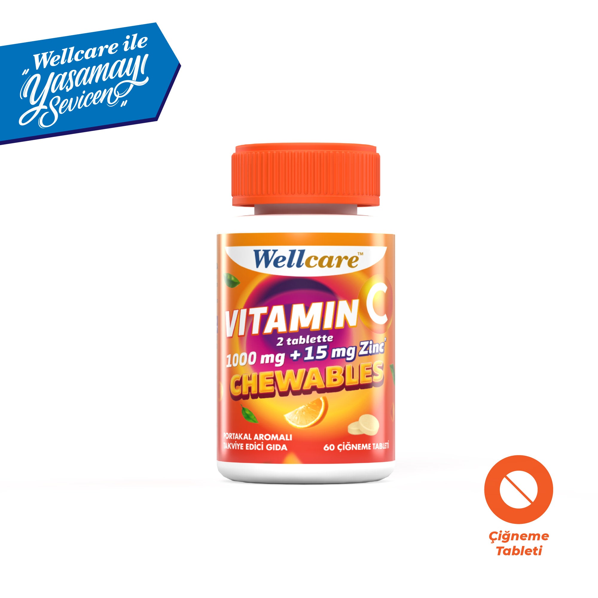 Wellcare Vitamin C & Çinko Çiğneme Tablet - 60 Tablet