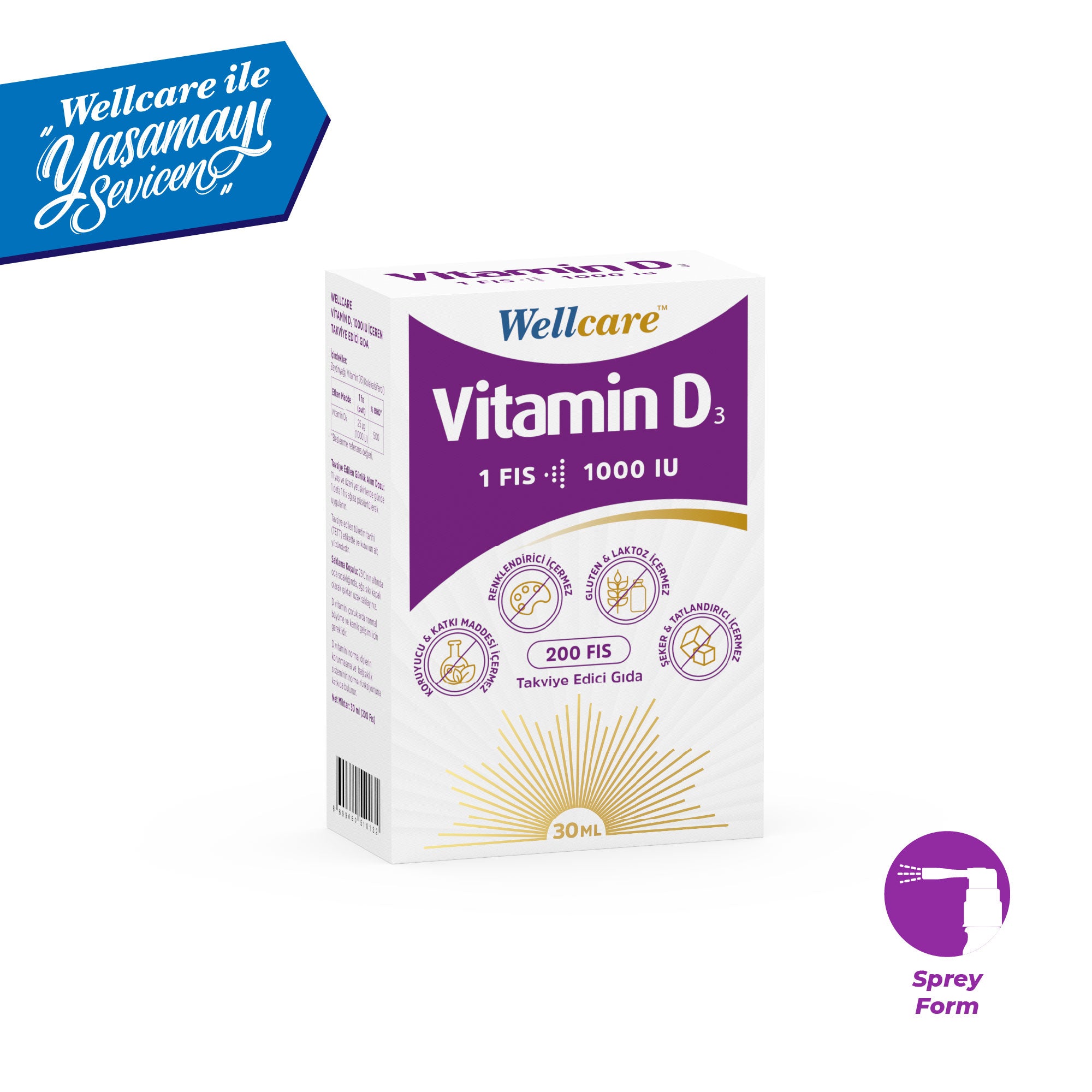 Wellcare Vitamin D3 1000 IU 30 ML