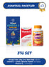 Wellcare 3'lü Set - Vitamin D3 600 IU - 30 ML & Omega 3 Karışık Meyve Aromalı Balık Yağı - 150 ML & Vitamin C 1000 mg + 15 mg Zinc Çiğneme Tableti 60 Tablet
