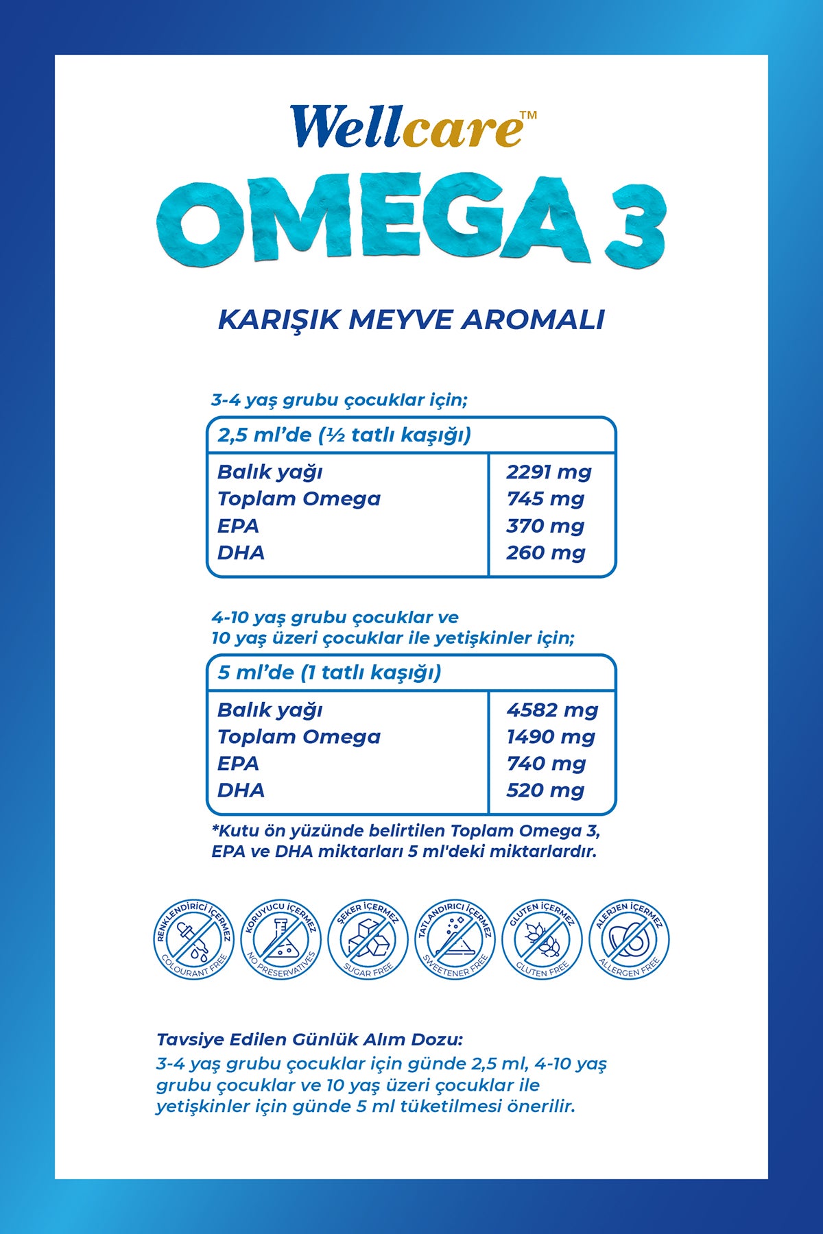 Wellcare 3'lü Set - Vitamin D3 600 IU - 30 ML & Omega 3 Karışık Meyve Aromalı Balık Yağı - 150 ML & Vitamin C 1000 mg + 15 mg Zinc Çiğneme Tableti 60 Tablet