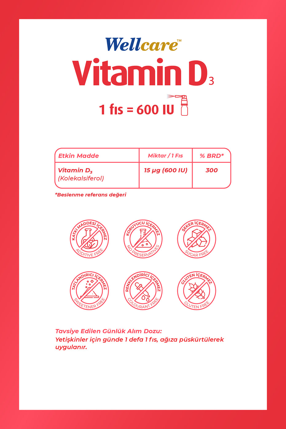Wellcare 3'lü Set - Vitamin D3 600 IU - 30 ML & Omega 3 Karışık Meyve Aromalı Balık Yağı - 150 ML & Vitamin C 1000 mg + 15 mg Zinc Çiğneme Tableti 60 Tablet